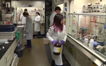 graduate students working in a university research lab